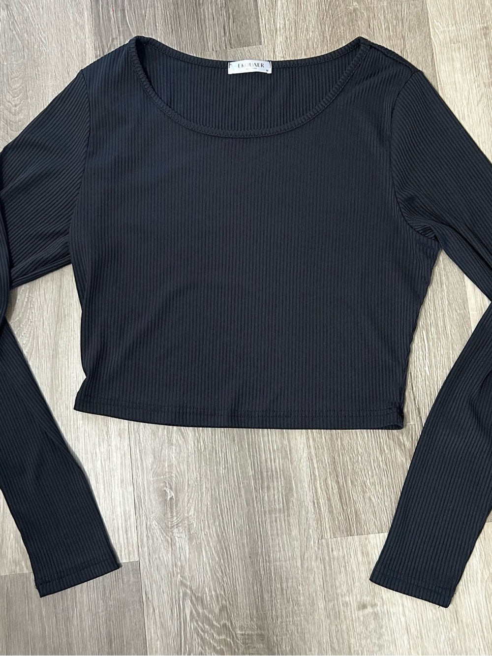Eckulaer ribbed long-sleeve crop top